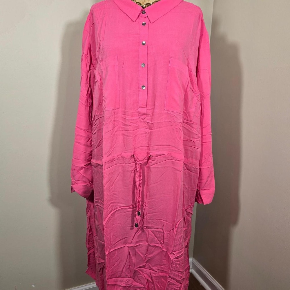 Woman Within pink utility maxi dress size 34W / 4X